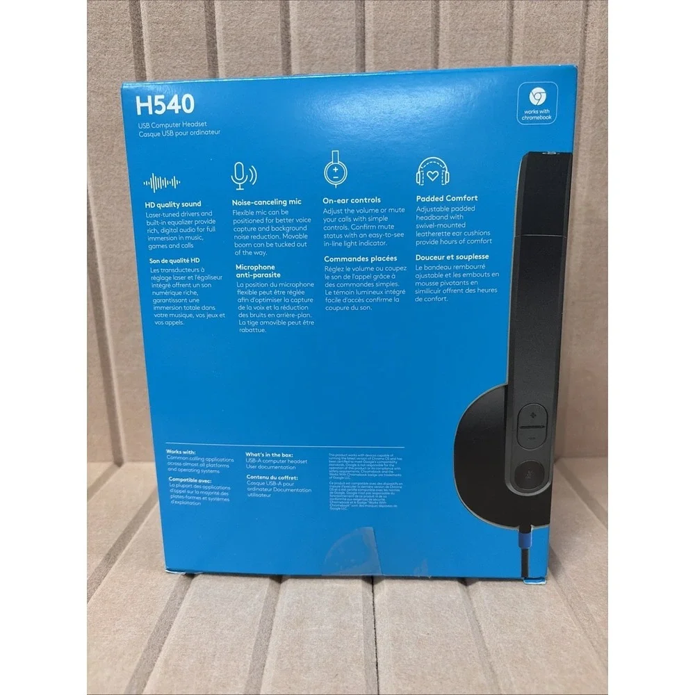 Logitech H540 USB Computer Headset | Noise-Canceling Mic | Factory Sealed (E4)
